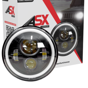 CB FAROL REDONDO 7" H4 OJO DE ANGEL BIVOLT