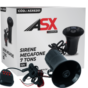 SIRENA CON MEGAFONO 7 TONOS 12V.