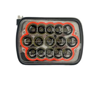 CB EXPLORADORA H4 DE 8", 15 LEDS, BIVOLT, 45W, BORDE COB ROJO, 13X18 CM