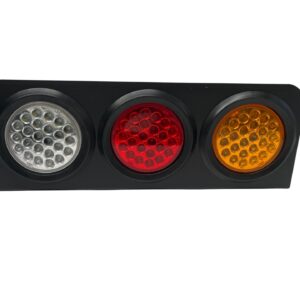 STOP LED TRIPLE 4" BASE METALICA NEGRA (REDONDO)