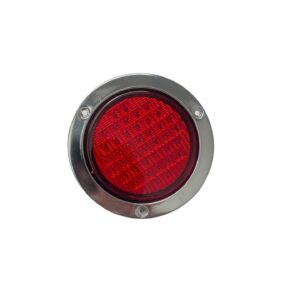 STOP SECUENCIAL ROJO 4" CON SOCKET + ARO CROMADO (BIVOLT)