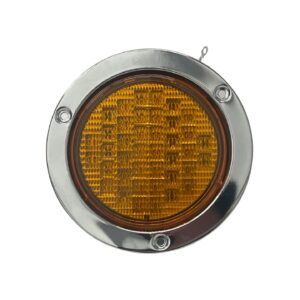 STOP SECUENCIAL AMARILLO 4" CON SOCKET + ARO CROMADO (BIVOLT)